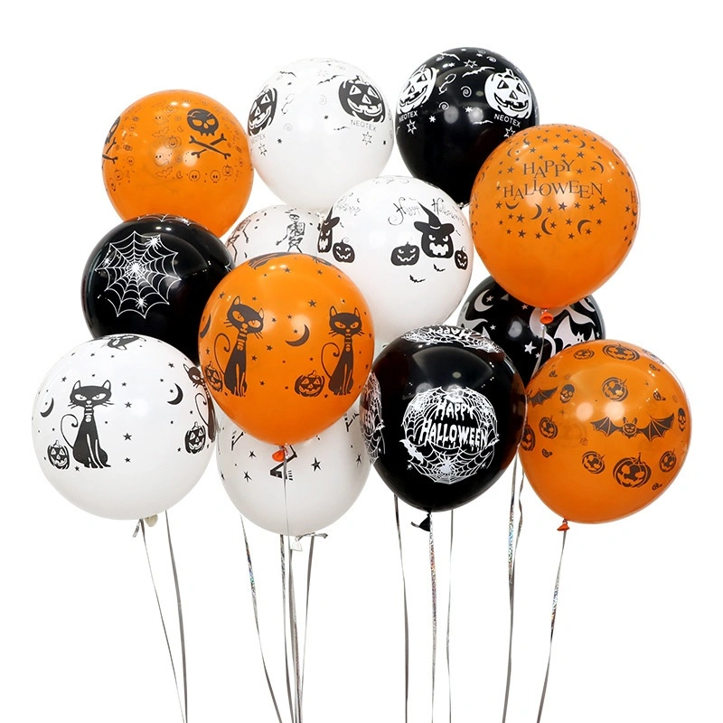 12-inch Halloween Horror Balloon Orange Black