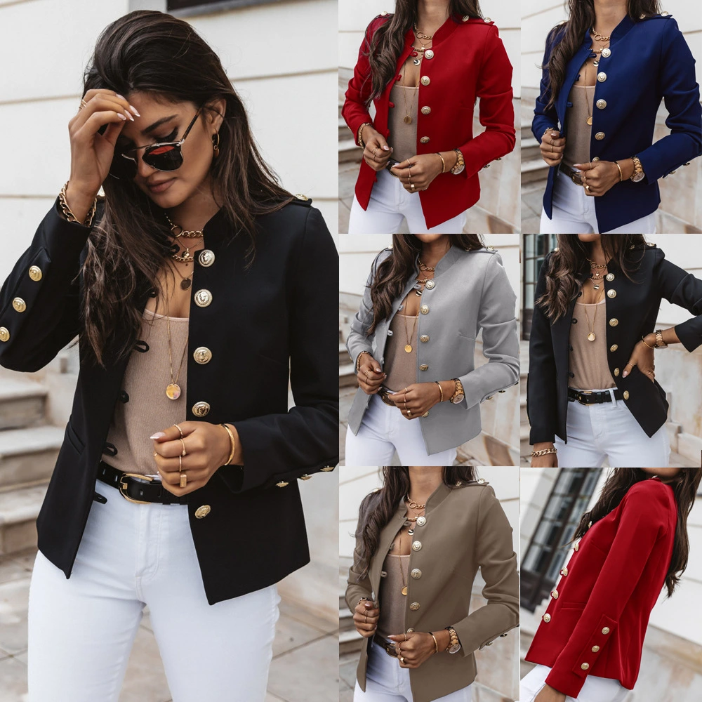 New Women's Casual Jacket Fashion Long-sleeved Jacket Slim Small Suit Jacket Warm Jacket Plus Size