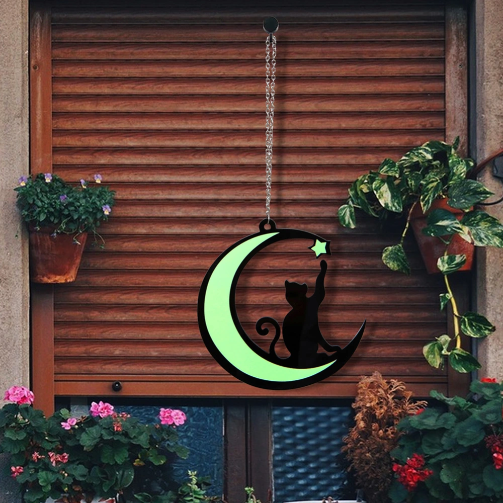 Black Cat Luminous Garden Home Hanging Wall Hanging Balcony Garden Window Cat Decorations