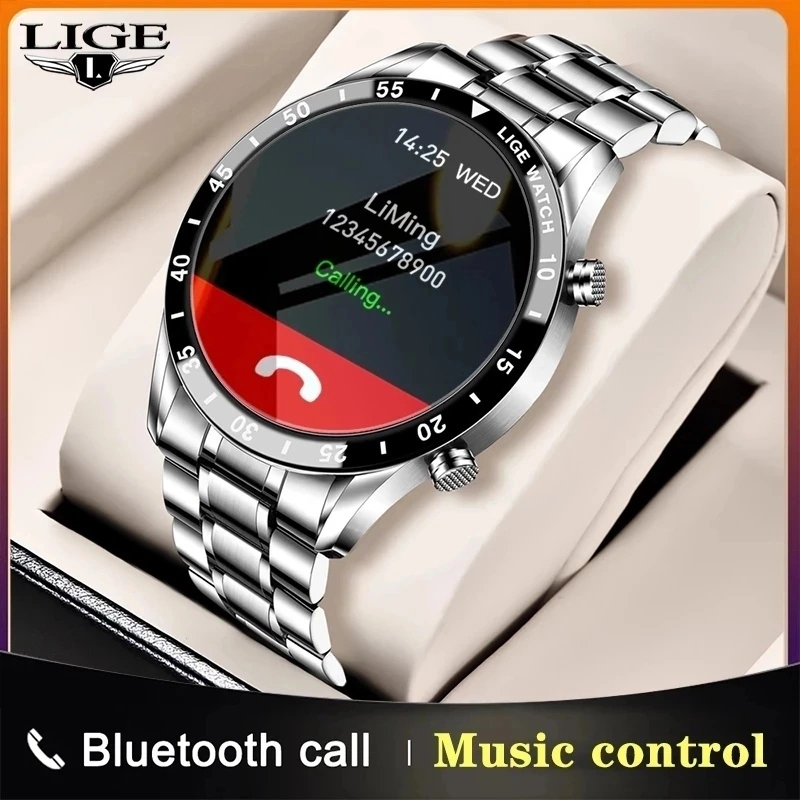 LIGE Newly Upgraded High Quality Bluetooth Calling Smart Watch Men Luxury Watches