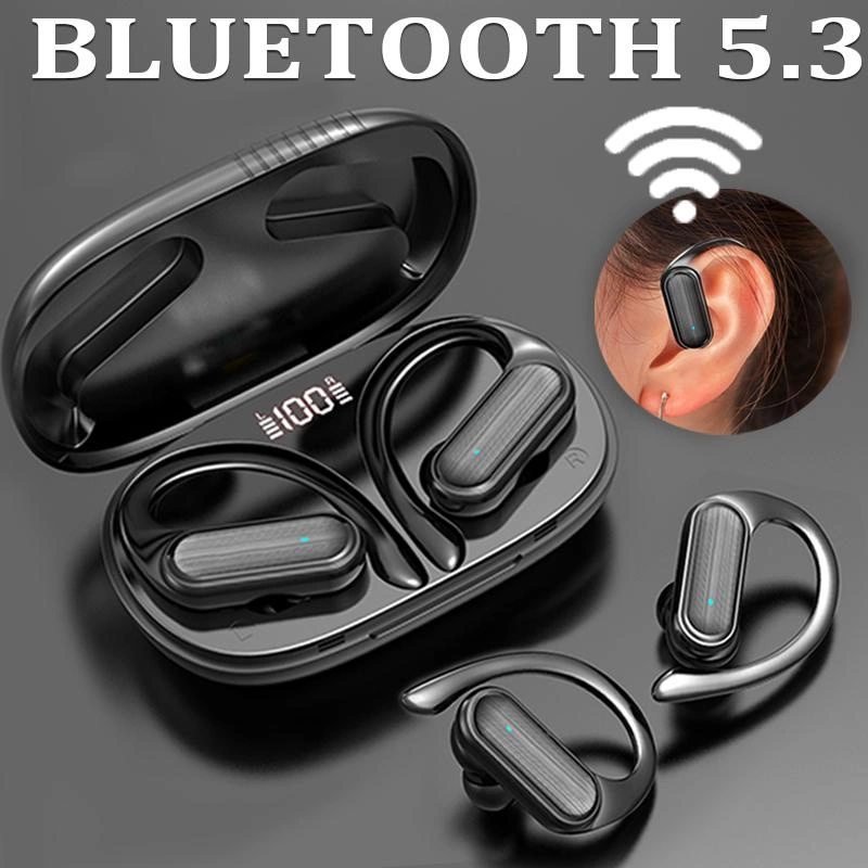 Mini TWS Ear-hook Bluetooth 5.3 Headphones Painless Wear Earhook Sports Headset Noise Cancelling Wireless Earbuds Gaming Earphones with Mic for Running Cycling Driving Headset
    