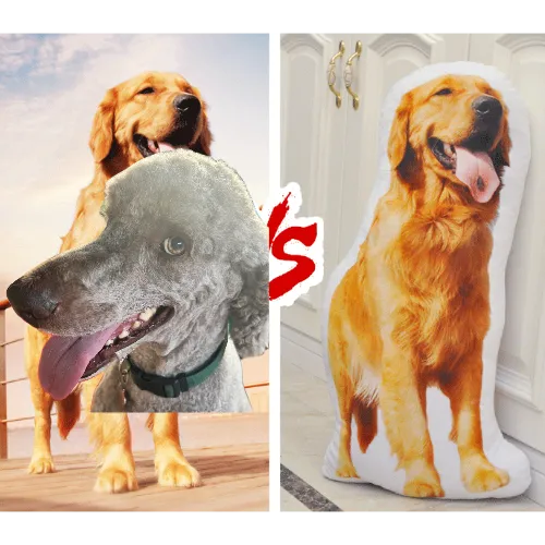 customized dog shaped pillow - only head - two sides