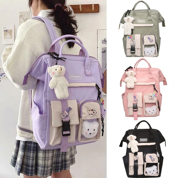 Girls Nylon Backpack Rucksack School College Travel backpack Bag Waterproof