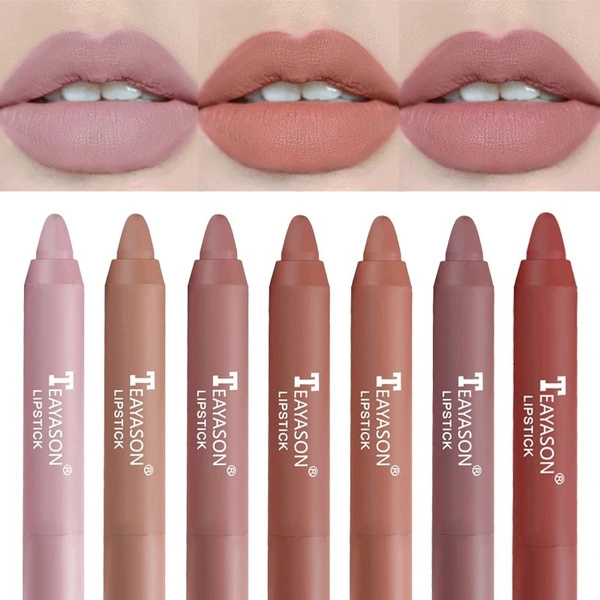 12 Colors Matte Lipsticks Waterproof Long Lasting Nude Stick on-Stick Cup Lips Makeup Tint Pen Daily Makeup Tools