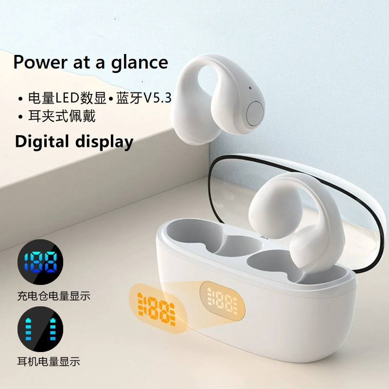 Wireless bluetooth headset digital display ear clip ear type non-in-ear super long battery life earphone