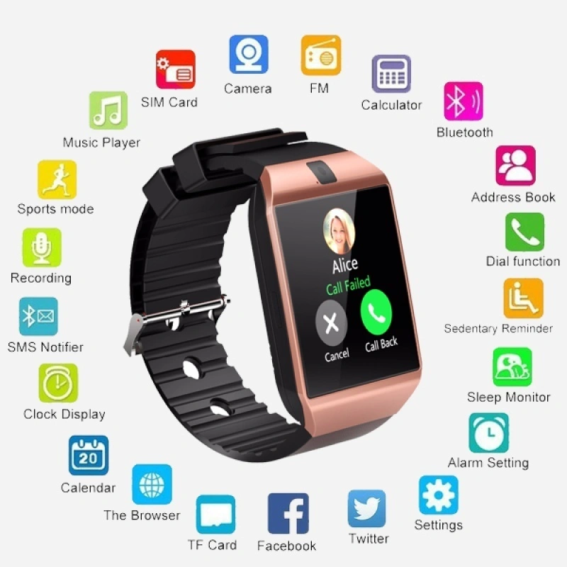 New DZ09 Smart Watch Phone With Camera Sim TF Card Bluetooth Bracelet Watch for Android Smartphones