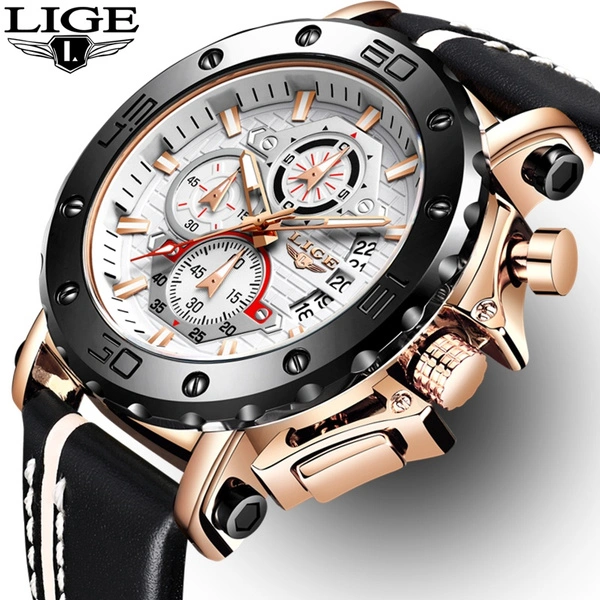 LIGE New Watch Men Fashion Sport Quartz Clock Mens Watches Brand Luxury Leather Business Waterproof Watch Relogio Masculino