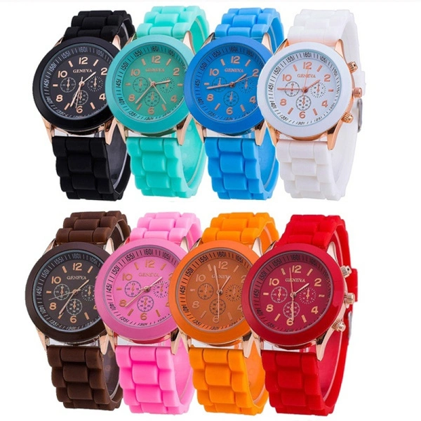 Geneva Casual Watch Women Dress Watch Quartz Military Silicone Watches Unisex Wristwatch Sports Watch Men&Women