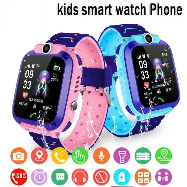 Kids Smart Watch SOS Phone Watch Smart Watch for Kids Photo Waterproof IP67 Kids Gift for IOS Android Phone