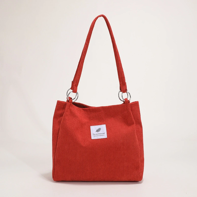 Corduroy Lazy Style Large Capacity Tote Bag
