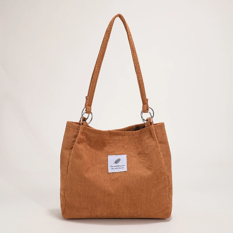 Corduroy Lazy Style Large Capacity Tote Bag