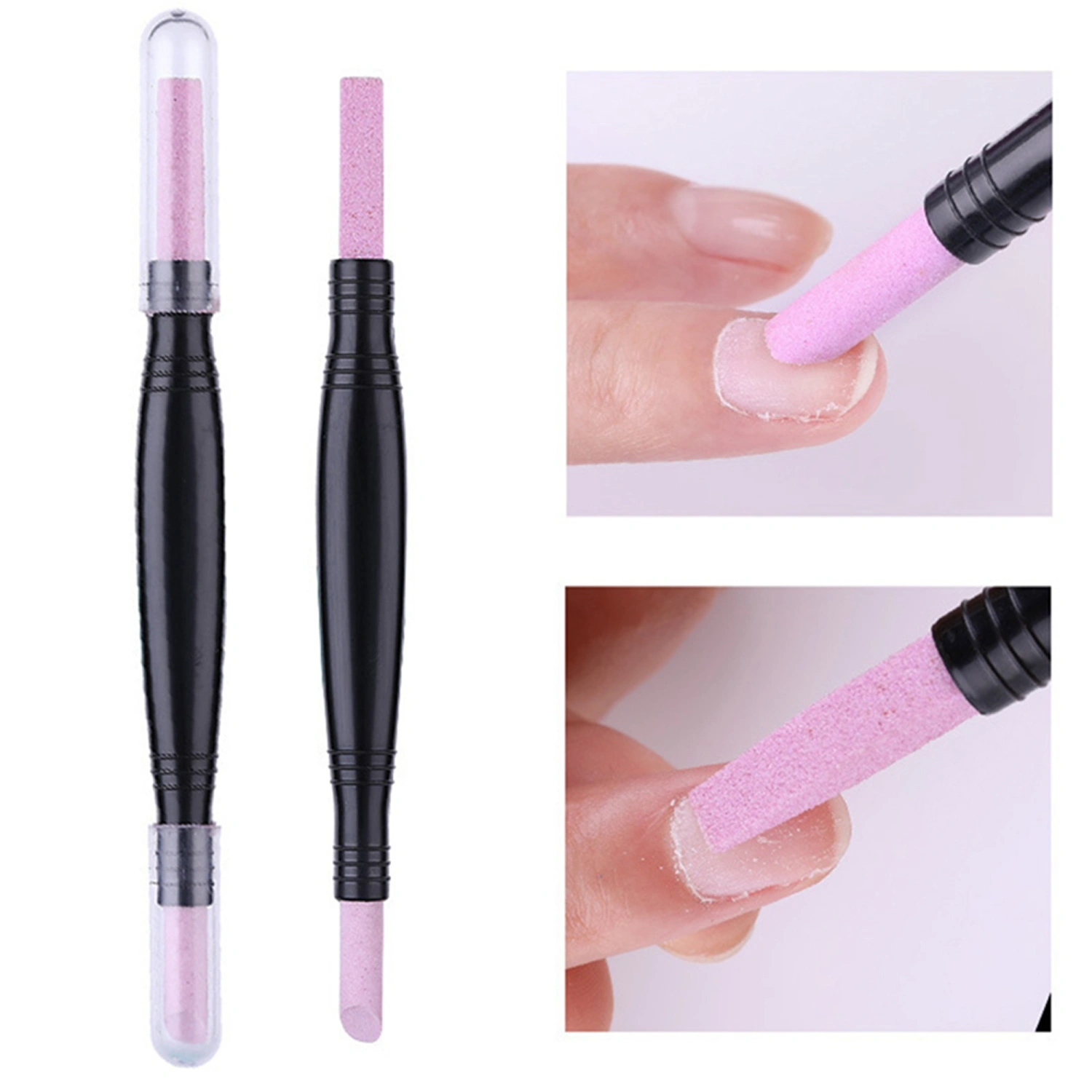 Stone Sanding Nail File Tools Nail File Cuticle Remover Trimmer Buffer Pedicure Pen Washable Manicure Tool