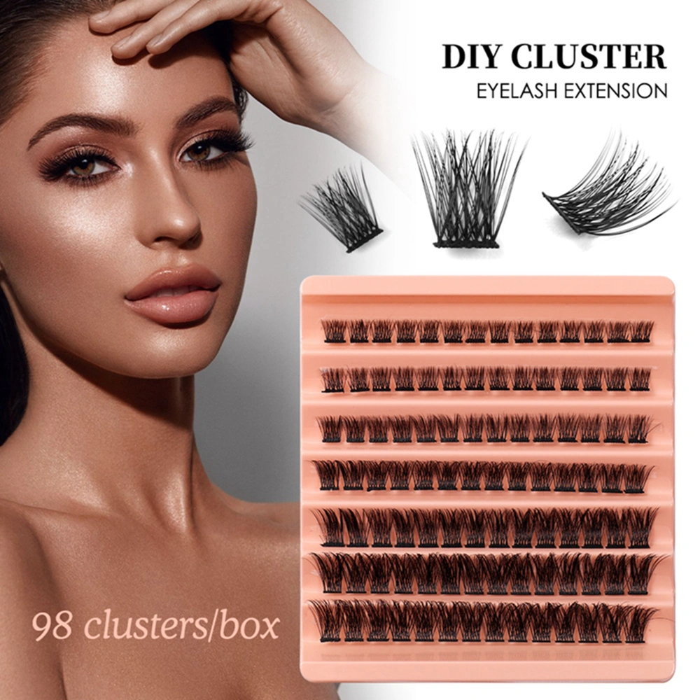 False Eyelash Extensions, Thick Long Wispy Lashes Eyelash Clusters C Curl Eye Makeup Cosmetics