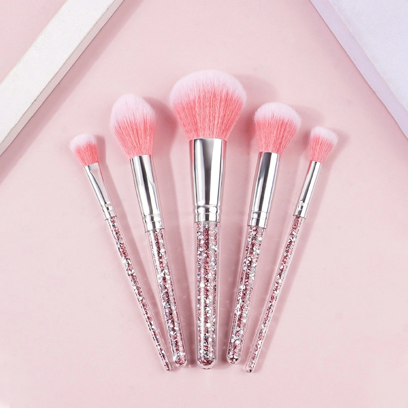 New 5 Diamond Handle Makeup Brush Set Soft Fur Face Powder Repair Eyeshadow Brush Exquisite Portable Makeup Tools