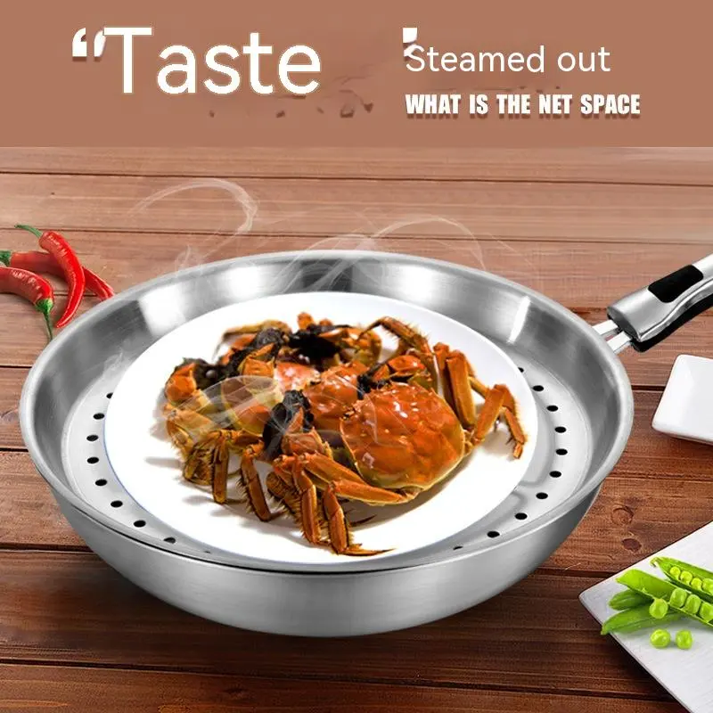 Stainless Steel Household Uncoated Frying Pan