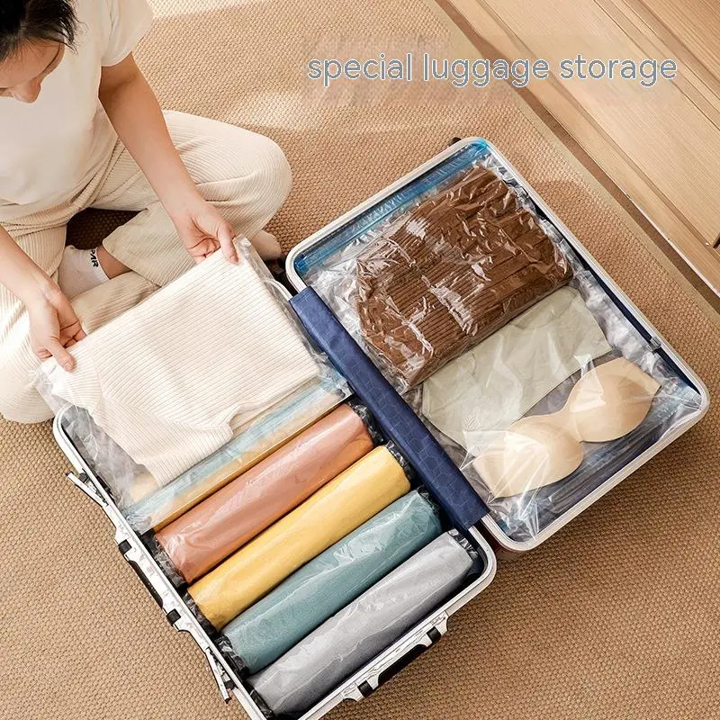 Household Clothes Compression Bag Thickened Hand Roll Bag Transparent Suction