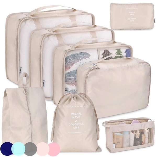 8PCS Set for Travel Organizer Bags Accessories Luggage Suitcase Organizer Waterproof Wash Bag Clothes Organizer Pouch