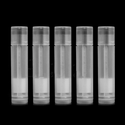 5Pcs DIY Clear Empty Lipstick Lip Balm Twist Bottom Tubes Containers with Caps