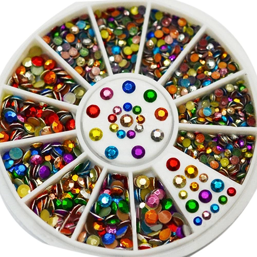 Women Fashion Multicolor Nail Art Stickers DIY Manicure Tips Decoration Wheel