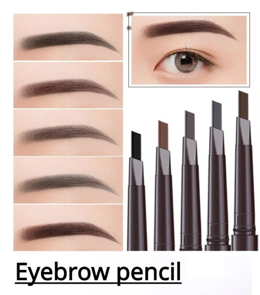 Eyebrow Pencil 5-color Automatic Rotation Eyebrow Pen Double Head Waterproof Eyebrow Pen Non Halo Dye Triangle Eyebrow Pen