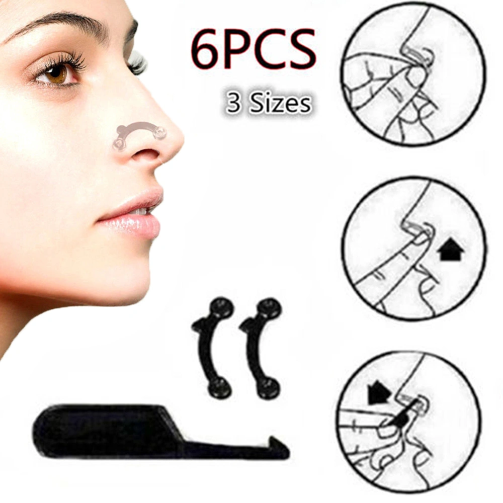 6Pcs 3D Nose Corrector Bridge Lifting Increase Nasal Shaping Shaper Beauty Tools