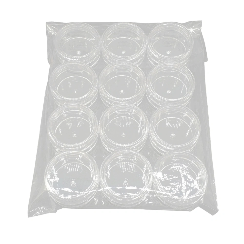 12Pcs 3/5g Plastic Empty Cosmetic Jars Cream Sample Makeup Storage Container