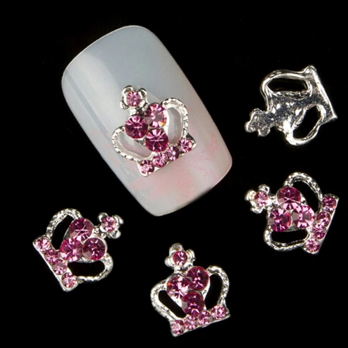 10 Pcs 3D Crown Glitter Rhinestone Nail Art Tip Decorations DIY Manicure Tool