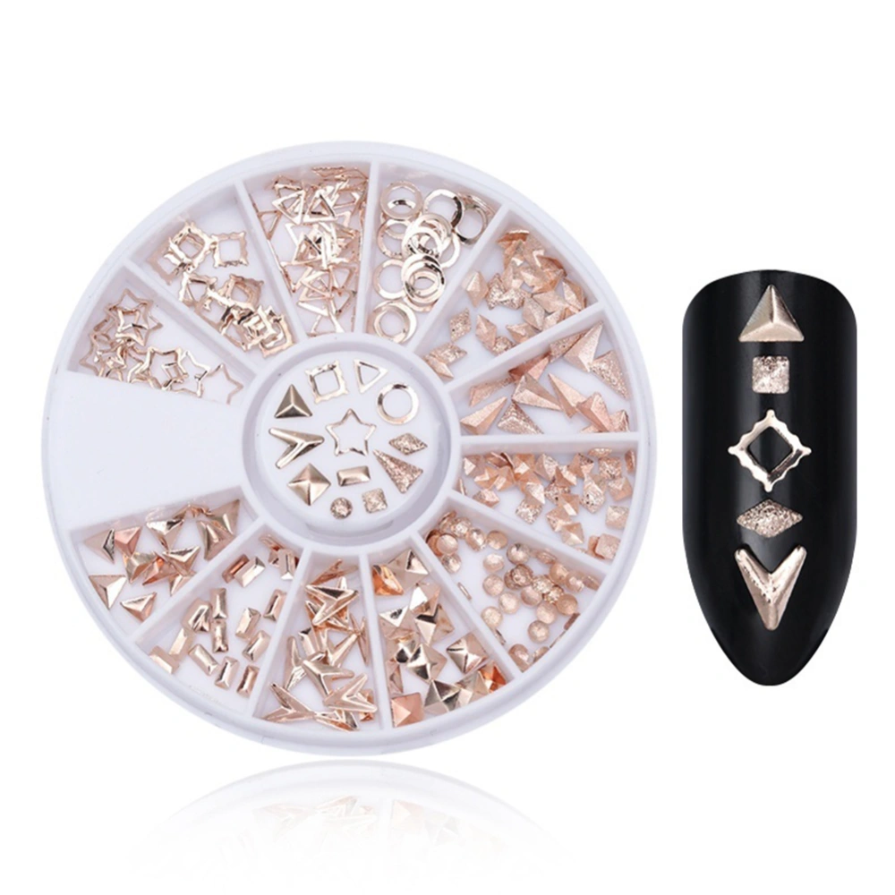 Circle Star Round Square Triangle Mixed Nail Studs Rivet 3D Nail Decoration Wheel