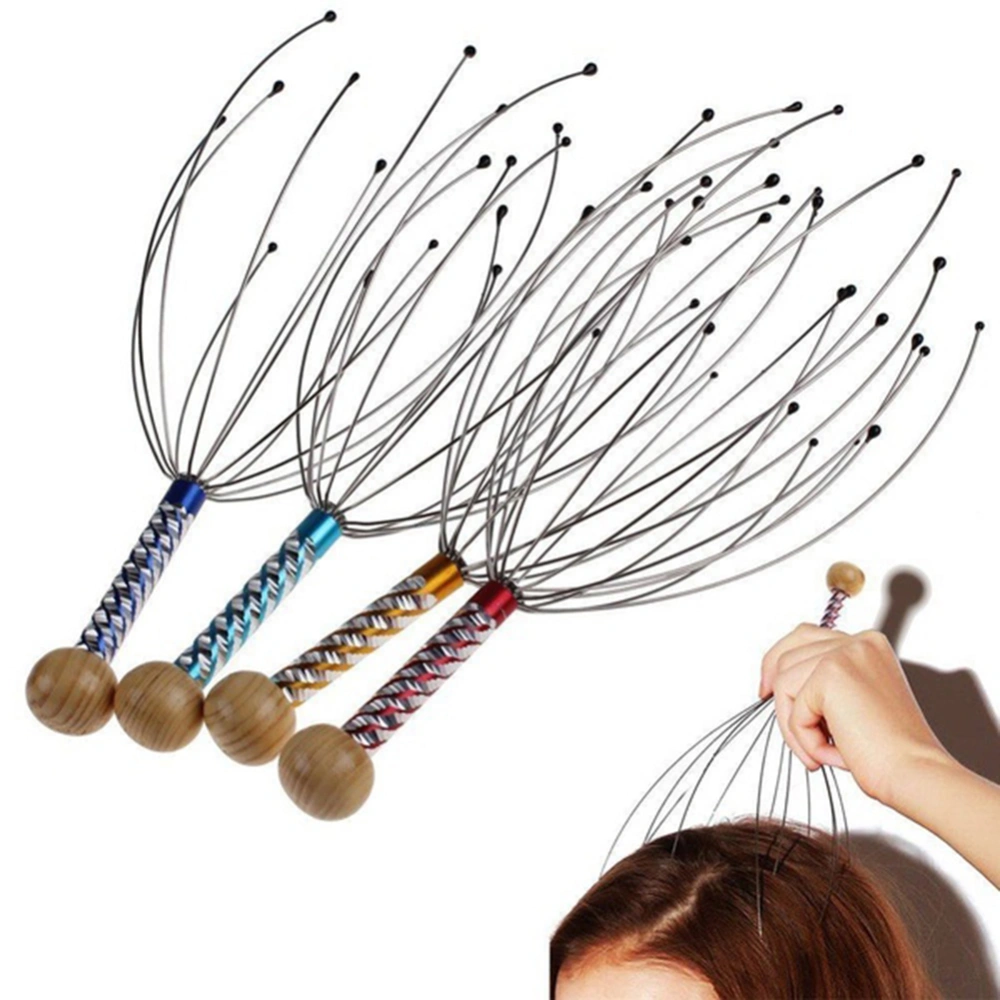 Octopus Shape Head Scalp Massager Stainless Steel Stress Relief Brain Relax Tool