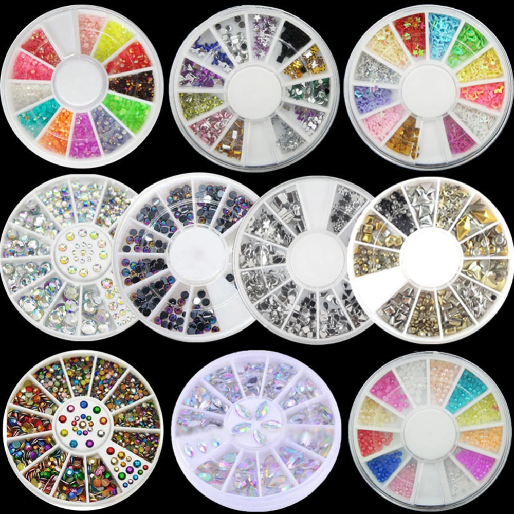 Colorful Shiny Nail Art Decoration Wheel Colorful Star DIY Manicure Accessory