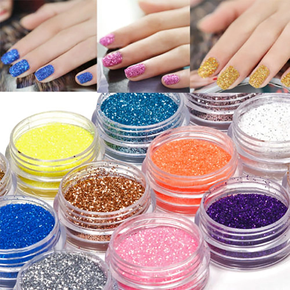 18 Colors Nail Art Decoration Metal Powder Glitter Dust Set for UV Gel Acrylic