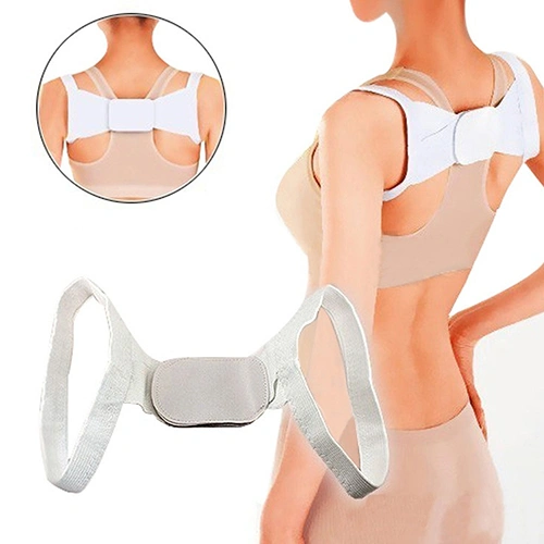 1 Pair Adjustable Back Support Brace Belt Therapy Posture Shoulder Corrector Band Corset