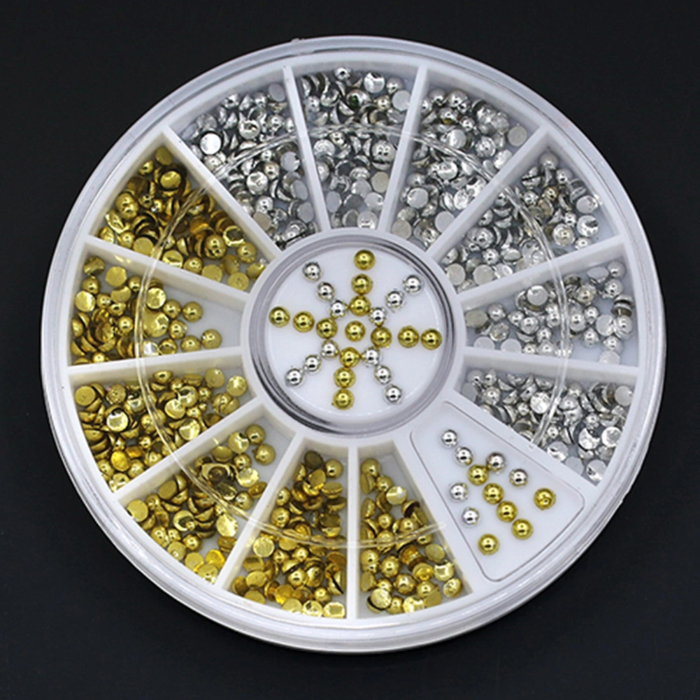 2mm Nail Art Decoration Wheel Portable 12 Wheels Acrylic Multi-purpose Elegant Jewels Decor Wheel for Cellphone Case