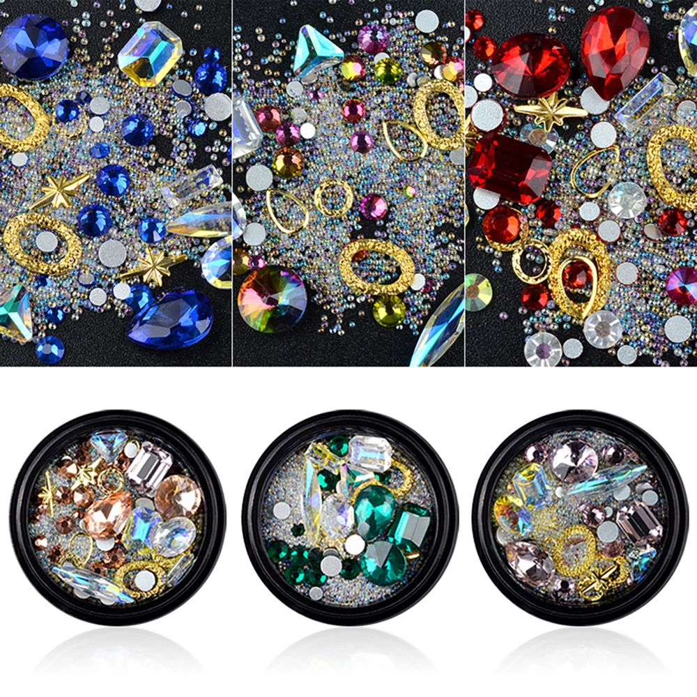 Nail Art Tip Mixed Colorful Nail Art Accessories 3D Rhinestone Beads for Garment Decoration