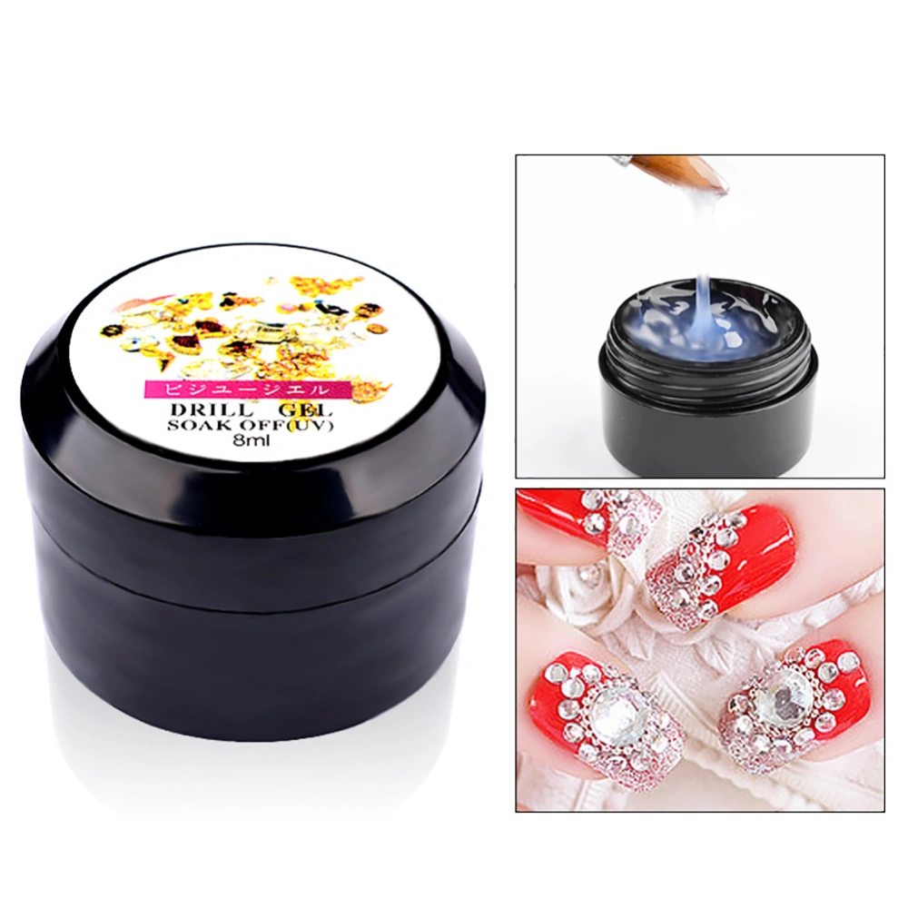 8ml Super Sticky Rhinestone Glue Adhesive Tip Manicure Nail Art Clear UV Gel