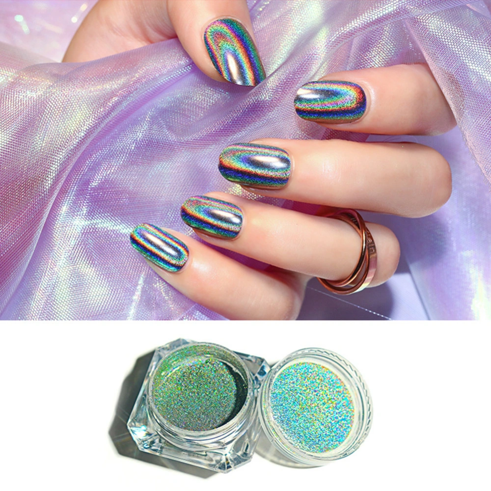 Ultra-thin Multicolor Holographic Mirror Effect Nail Art Powder Chrome Pigment