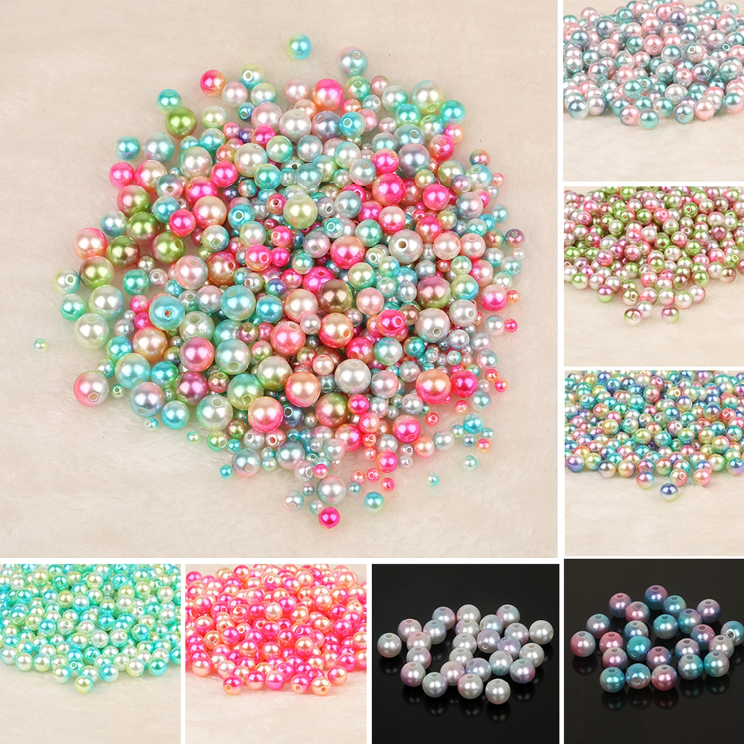 850Pcs Beads Colorful DIY Faux Pearl 4/6/8/10mm Shiny Faux Pearl Beads for Daily Life