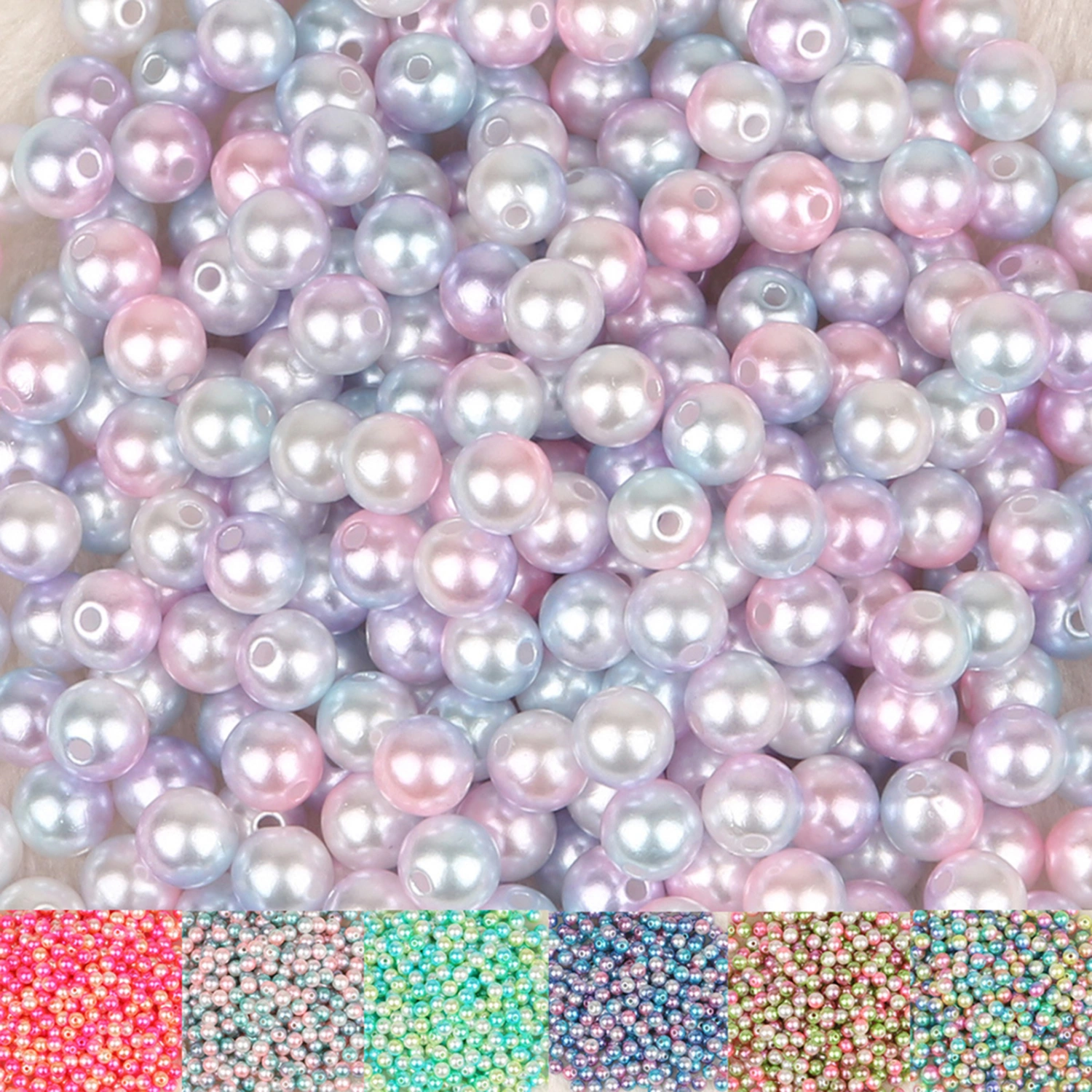 850Pcs Beads Colorful DIY Faux Pearl 4/6/8/10mm Shiny Faux Pearl Beads for Daily Life