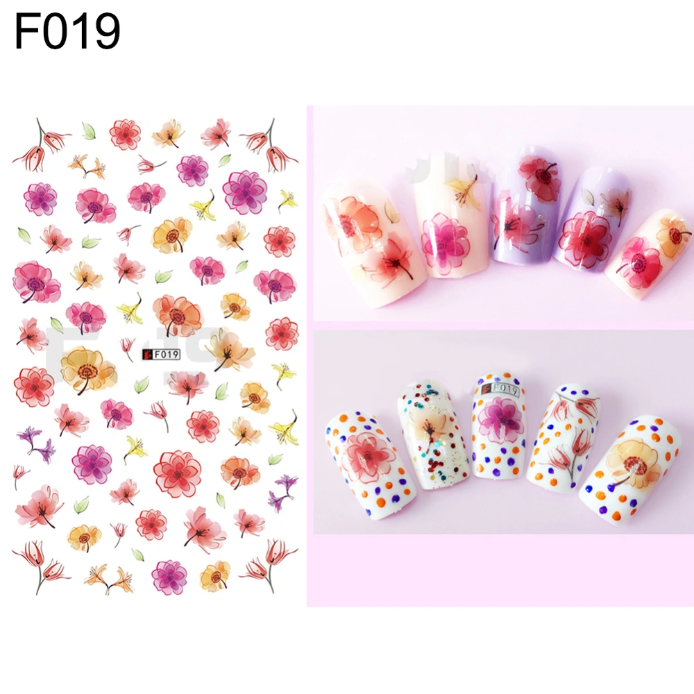 1 Sheet Flowers Butterfly Pattern Nail Art Stickers DIY Decal Manicure Tools