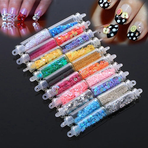 20Pcs Mini Glass Bottle Nail Art Tips Stickers Decoration Manicure DIY Accessory