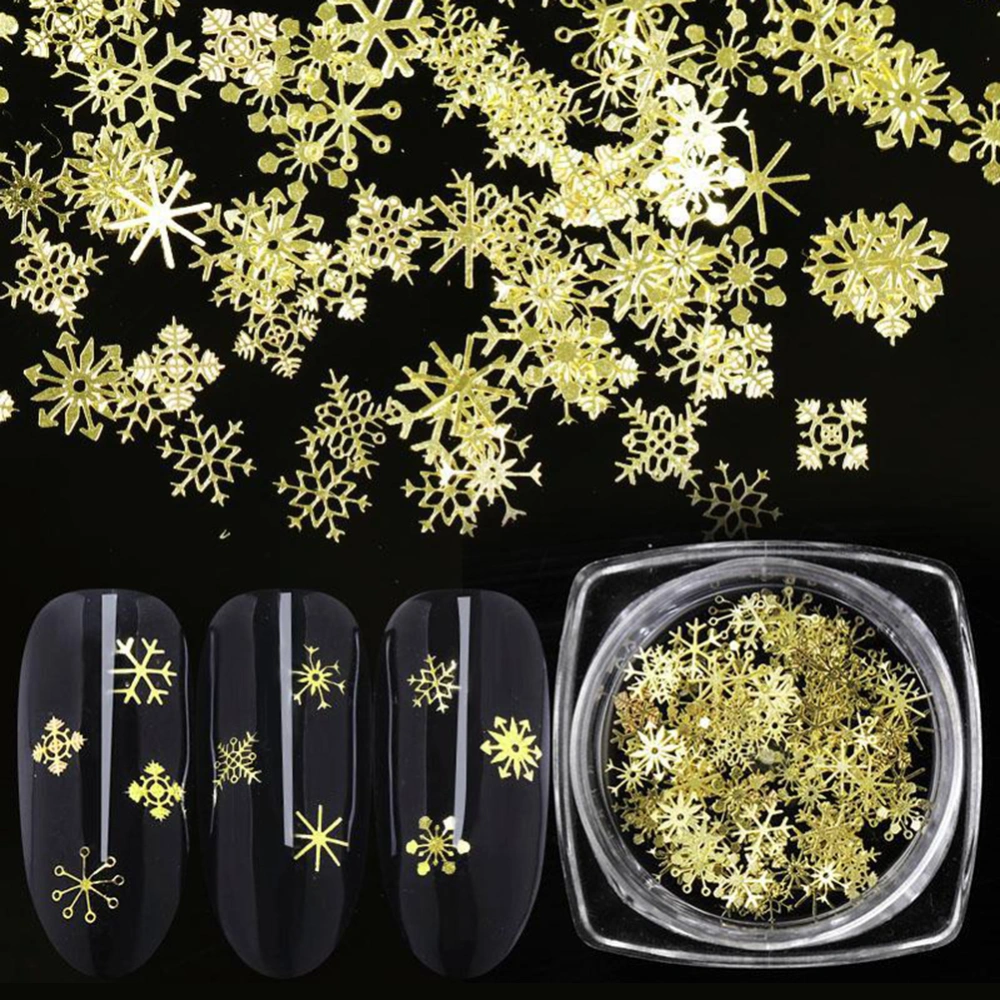 Golden Snowflake Pattern Nail Art Stickers DIY Decals Decoration Manicure Tool