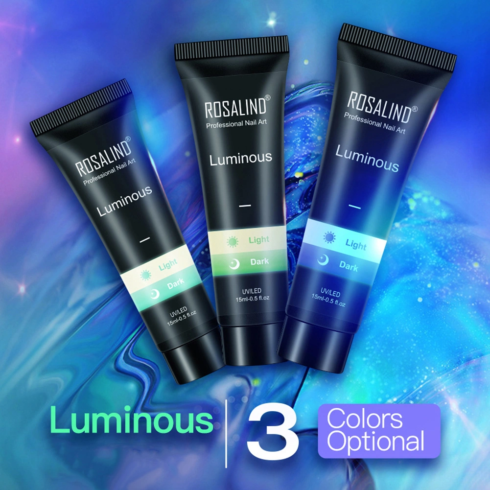 ROSALIND 15ml Luminous Nail Design Extension Tips Builder Glue Glow in Dark