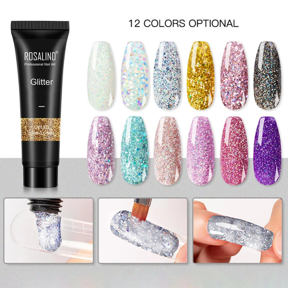 ROSALIND 15ml Glitter Sequins UV Quick Drying Nail Extension Builder Manicure