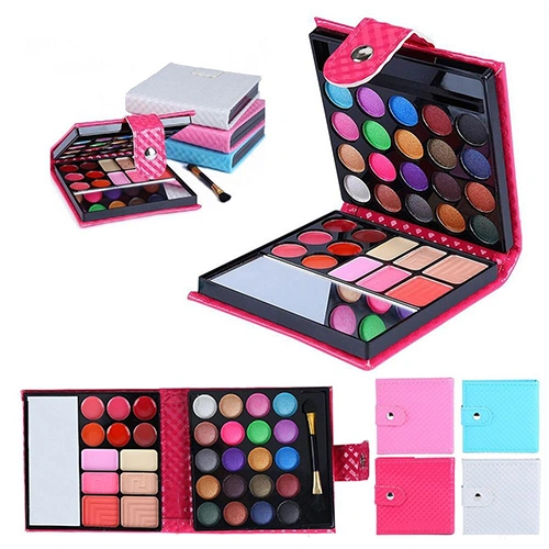 32 Colors Professional Eyeshadow Shimmers Palette Cosmetic Brush Makeup Set