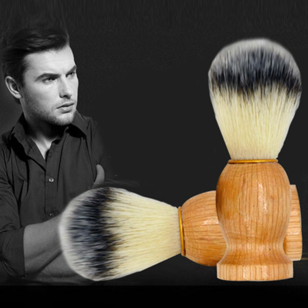 Men Portable Wood Handle Soft Hair Beard Clean Shaving Brush Barber Salon Tool