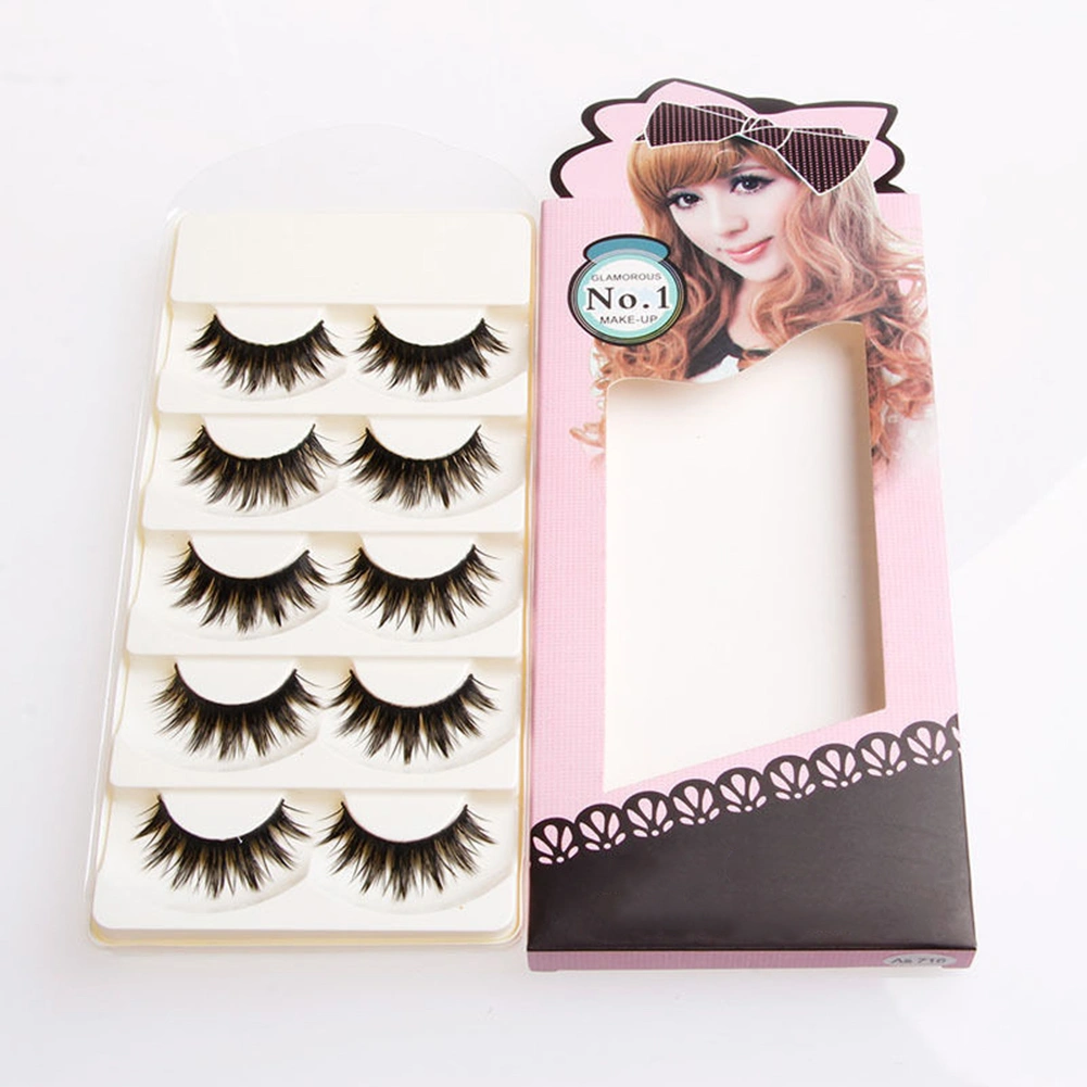 5 Pairs Natural Soft Handmade Long Black Makeup Thick False Eyelashes Eye Lashes