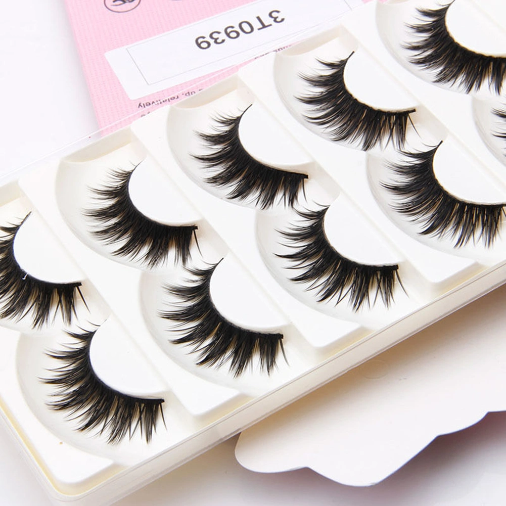 5 Pairs Natural Soft Handmade Long Black Makeup Thick False Eyelashes Eye Lashes