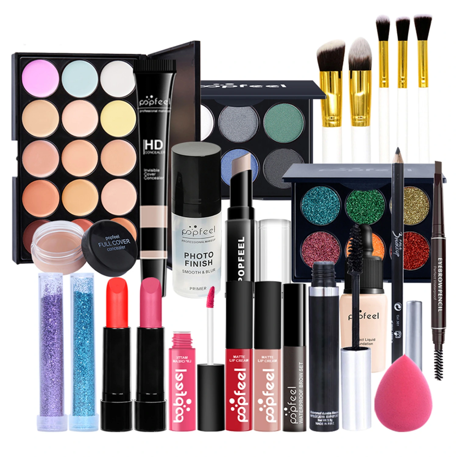 25Pcs/Set Makeup Kit Professional Universal Full Set Cosmetic Combo Set for Female Beginner