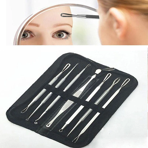 7 Pcs Stainless Steel Blackhead Pimple Acne Blemish Extractor Remover Tool Set