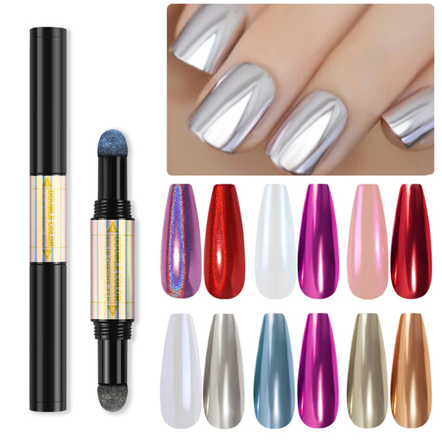 Nail Pen Double-Ended Stylish Colors ABS Air Cushion Magic Pen for Nails Design